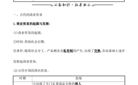 第二十八单元商业贸易与日常生活教案_07高考历史_新高考复习资料_2022年新高考复习资料_2022届一轮复习讲练结合7.11更新_系列1_第二十八单元商业贸易与日常生活