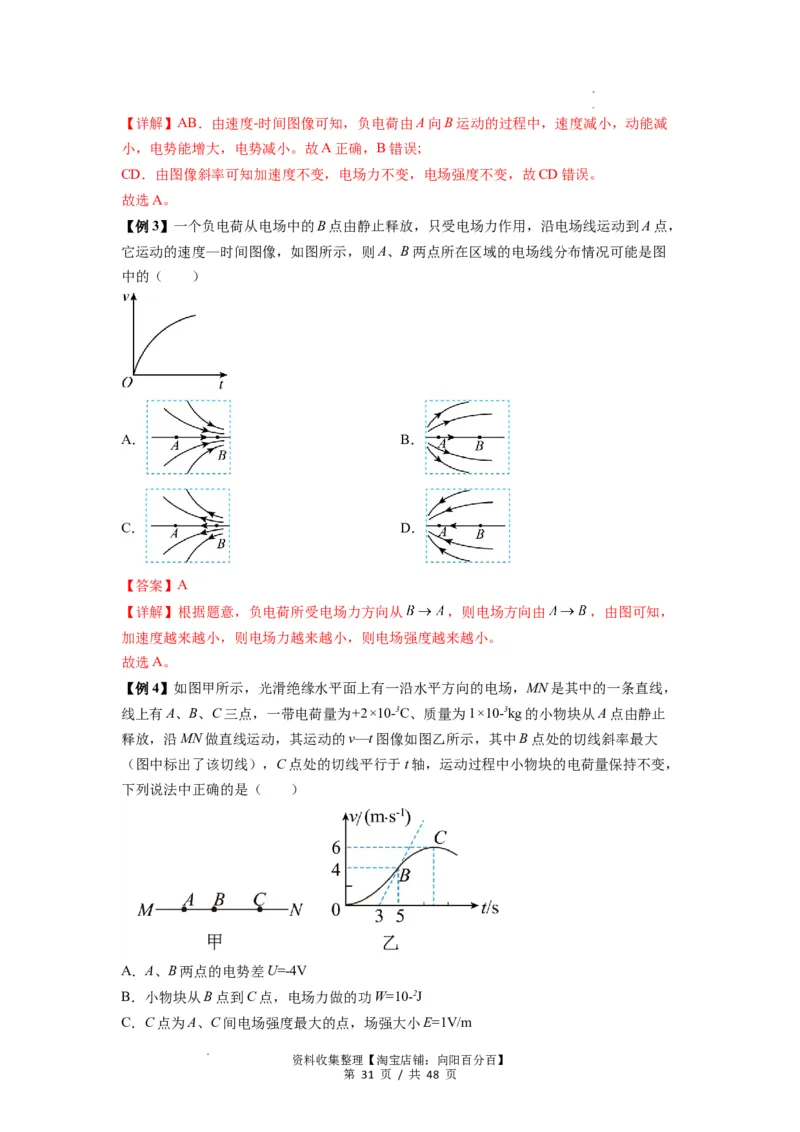 专题21电场能的性质(解析版)_04高考物理_通用版（老高考）复习资料_2024年复习资料_完2024届高考物理一轮复习热点题型归类训练