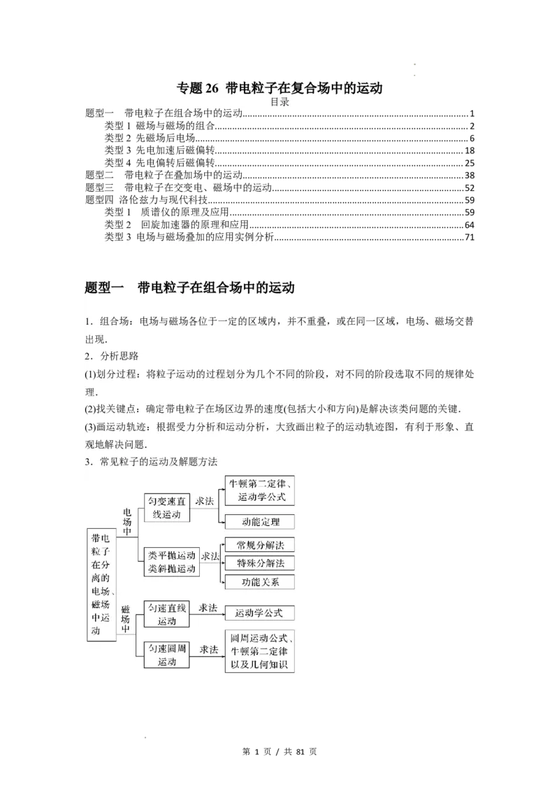 专题26带电粒子在复合场中的运动（解析版）_04高考物理_新高考复习资料_2024新高考复习资料_一轮复习资料_完2024届高考物理一轮复习热点题型归类训练