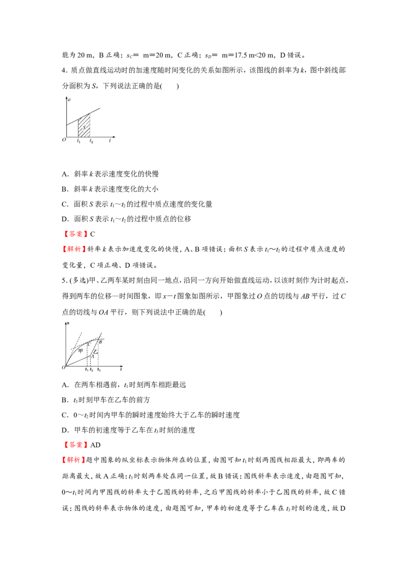 原创（新高考）2021届小题必练2运动图象与追击相遇问题教师版_04高考物理_新高考复习资料_2021年新高考资料_2021届（新高考）高考物理小题必练