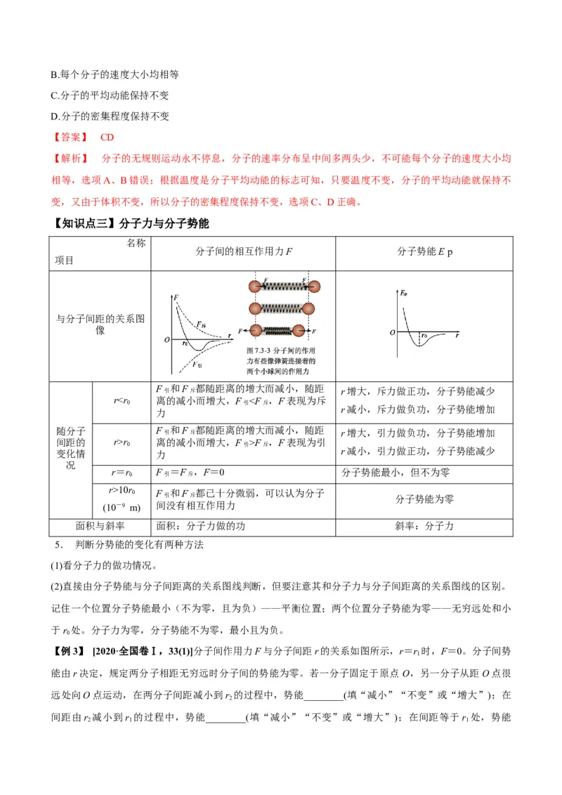 专题15.1分子动理论讲解析版_04高考物理_新高考复习资料_2022年新高考复习资料_2022年高考物理一轮复习讲练测（新教材新高考）