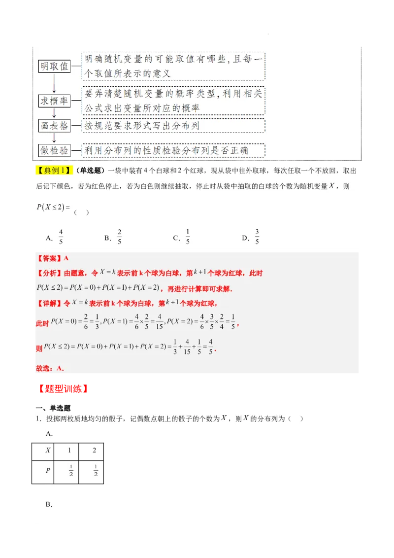 第54讲离散型随机变量及其分布列、均值与方差（精讲）一轮复习讲义2024年高考数学高频考点题型归纳与方法总结（新高考通用）解析版_02高考数学_新高考复习资料_2024年新高考资料