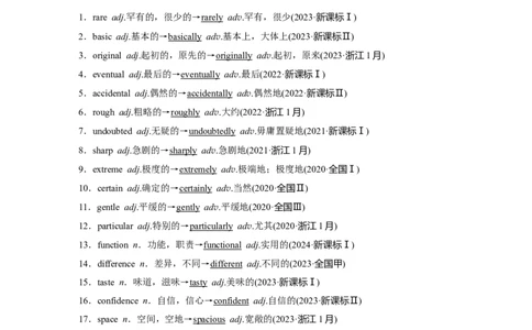 第三部分　必背三&mdash;&mdash;语法填空变形词汇淘宝店：红太阳资料库_03高考英语_2025年新高考资料_二轮复习_2025年高考英语大二轮_教师用书Word版文档_考前必背