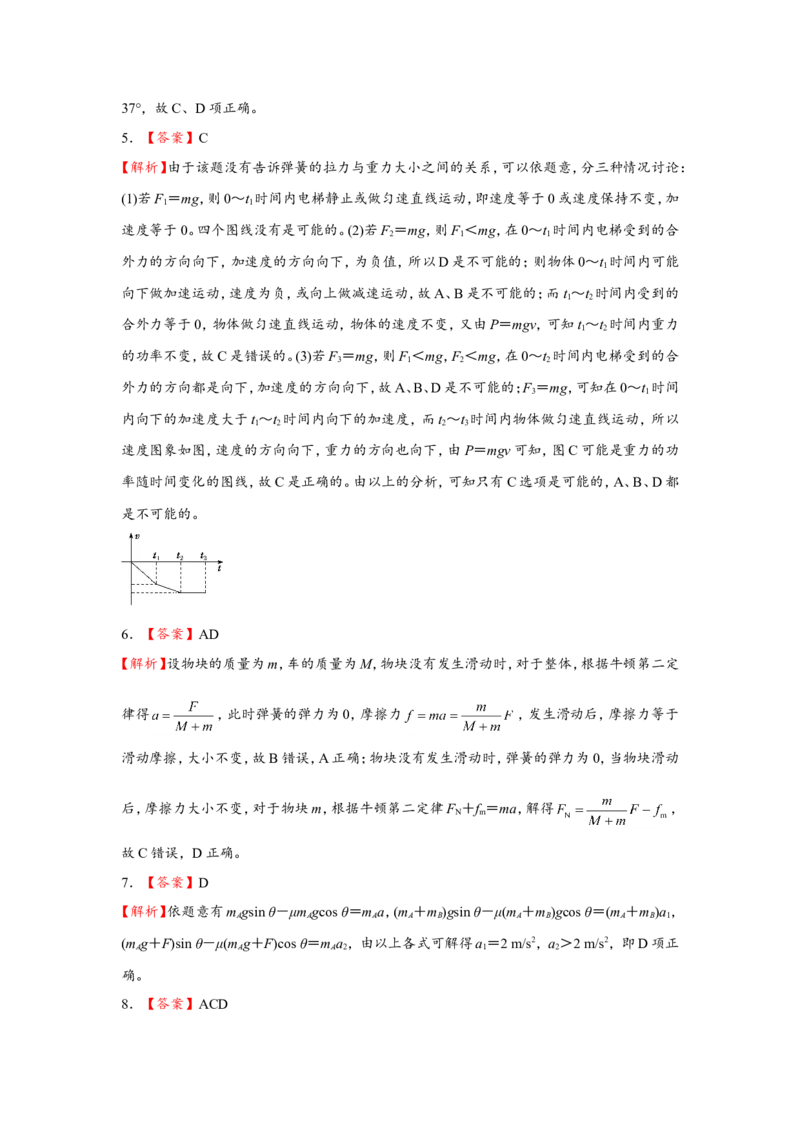 原创（新高考）2021届小题必练4牛顿运动定律的应用学生版_04高考物理_新高考复习资料_2021年新高考资料_2021届（新高考）高考物理小题必练