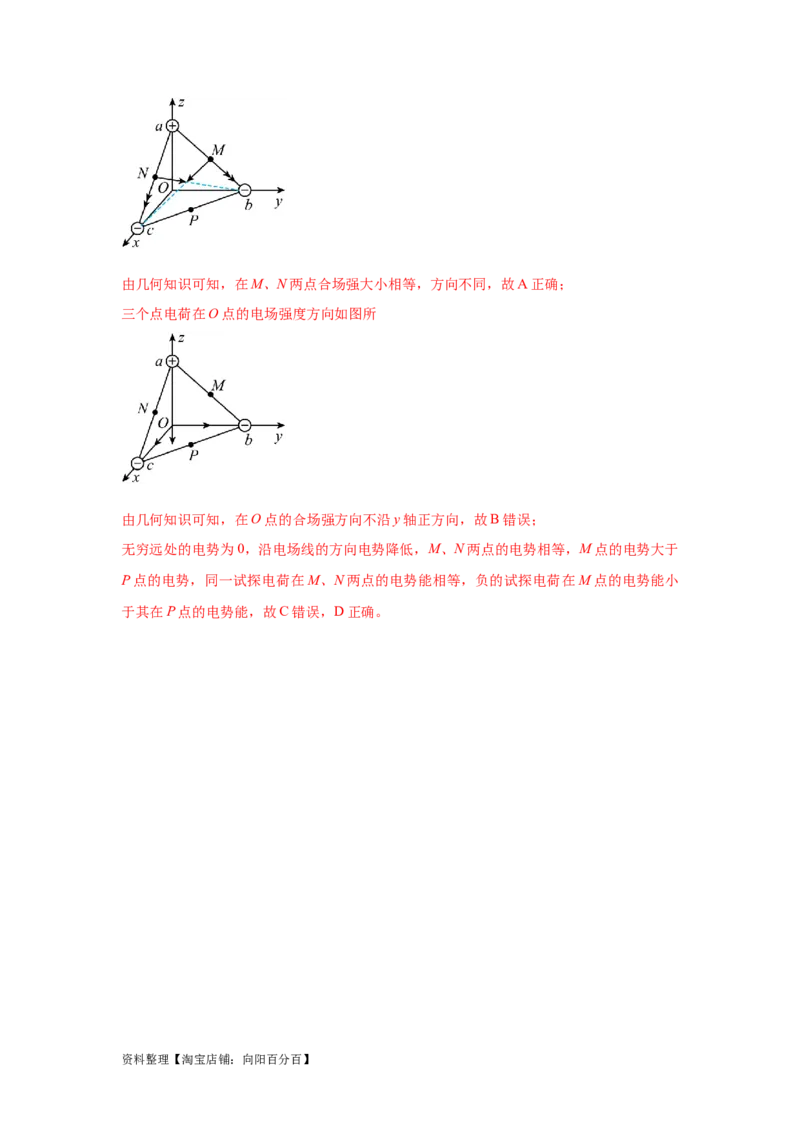 模型37点电荷模型（解析版）_04高考物理_新高考复习资料_2024新高考复习资料_二轮复习资料_2024高考物理二轮复习80模型最新模拟题专项训练_教师版（含答案解析）
