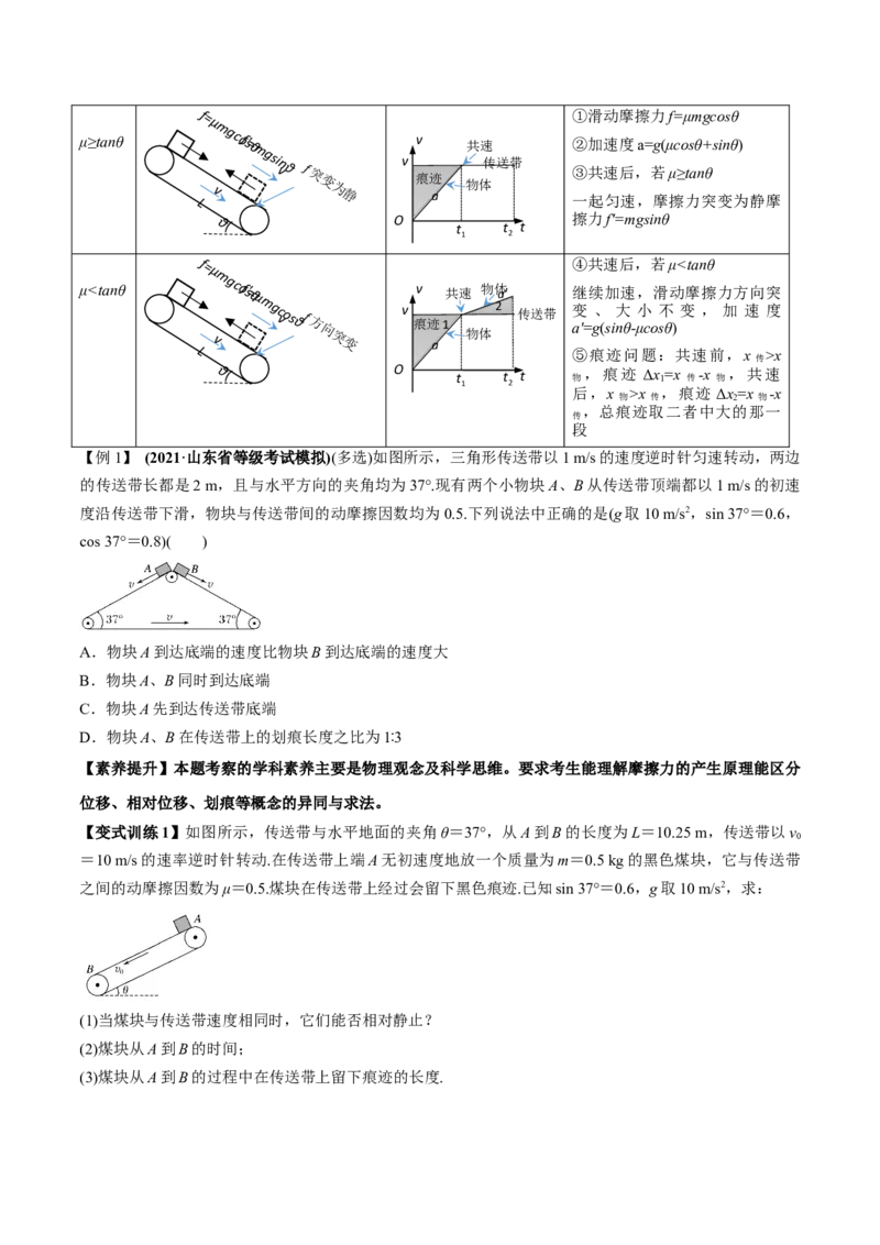 专题3.2动力学典型模型的分析讲原卷版_04高考物理_新高考复习资料_2022年新高考复习资料_2022年高考物理一轮复习讲练测（新教材新高考）