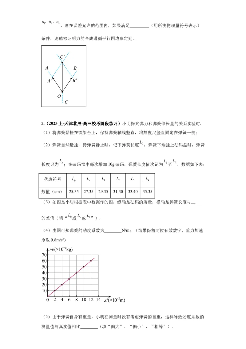 专题18力学试验（原卷版）_04高考物理_新高考复习资料_2024新高考复习资料_二轮复习资料_2024年高考物理二轮热点题型归纳与变式演练（新高考通用）