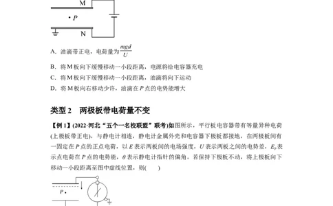 专题22电容器带电粒子在电场中的运动（原卷版）_04高考物理_新高考复习资料_2024新高考复习资料_一轮复习资料_完2024届高考物理一轮复习热点题型归类训练