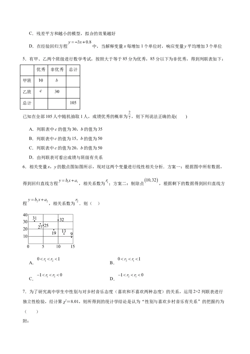 第49练成对数据的统计分析（精练：基础+重难点）一轮复习讲义2024年高考数学高频考点题型归纳与方法总结（新高考通用）原卷版_02高考数学_新高考复习资料_2024年新高考资料