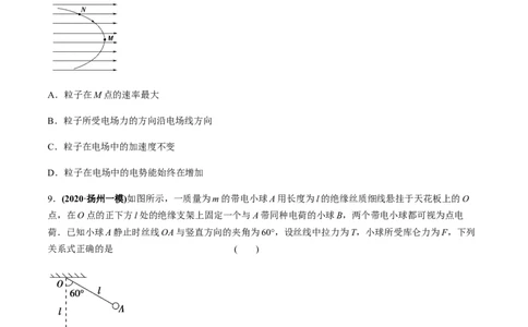 专题7.1电场力的性质练原卷版_04高考物理_新高考复习资料_2022年新高考复习资料_2022年高考物理一轮复习讲练测（新教材新高考）