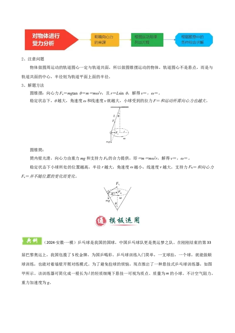 模板05圆周运动（五大题型）（解析版）_04高考物理_2025年新高考资料_二轮复习_2025年高考物理答题技巧与模板构建339420717