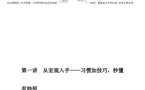 第一讲从宏观入手&mdash;&mdash;习惯加技巧，秒懂有妙招-2022年新高考英语二轮复习提分秘籍专题一：阅读理解_03高考英语_新高考复习资料_2022年新高考资料_2022年新高考英语二轮复习