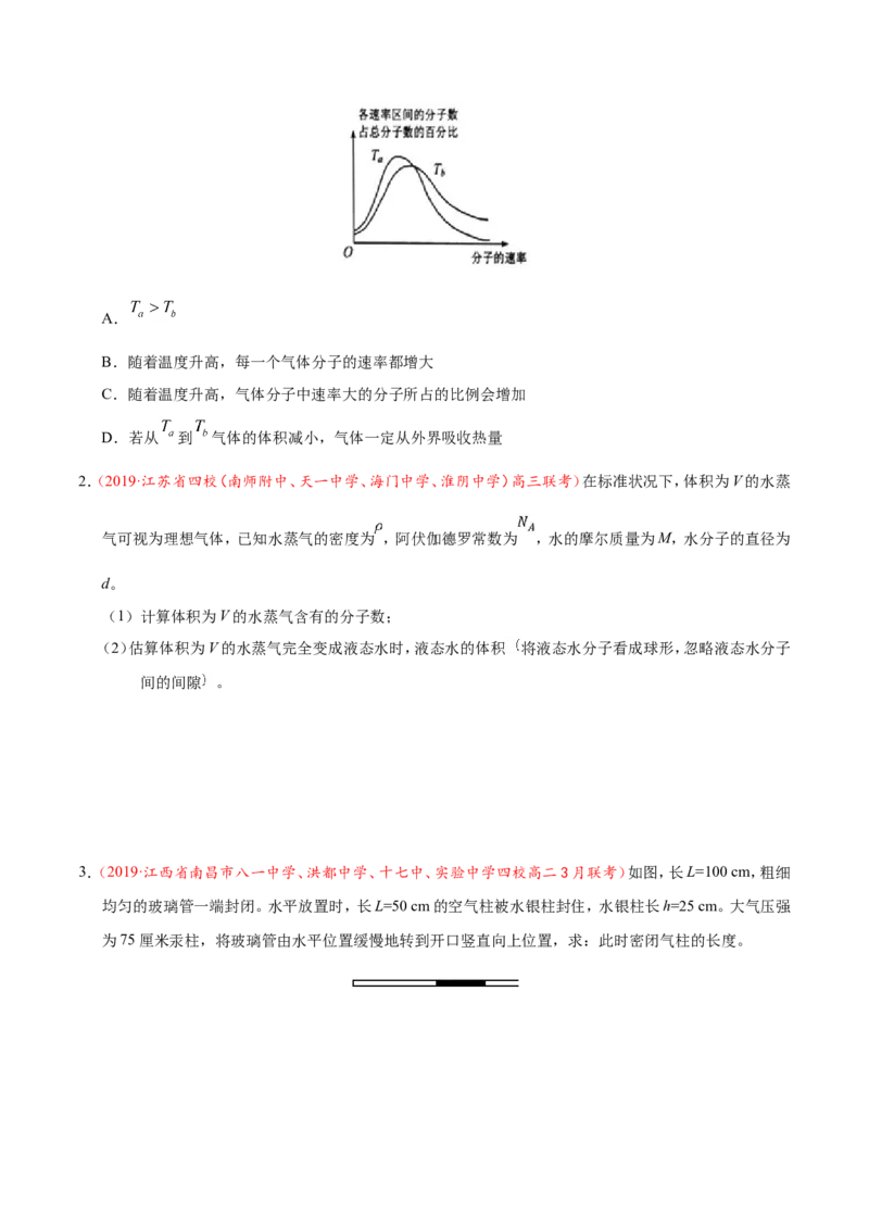 专题15选修3-3-备战2019年高考物理之纠错笔记系列（原卷版）_04高考物理_新高考复习资料_2022年新高考复习资料_高考物理2022年一轮复习各版本_赠19年高考物理纠错笔记_原卷版_195