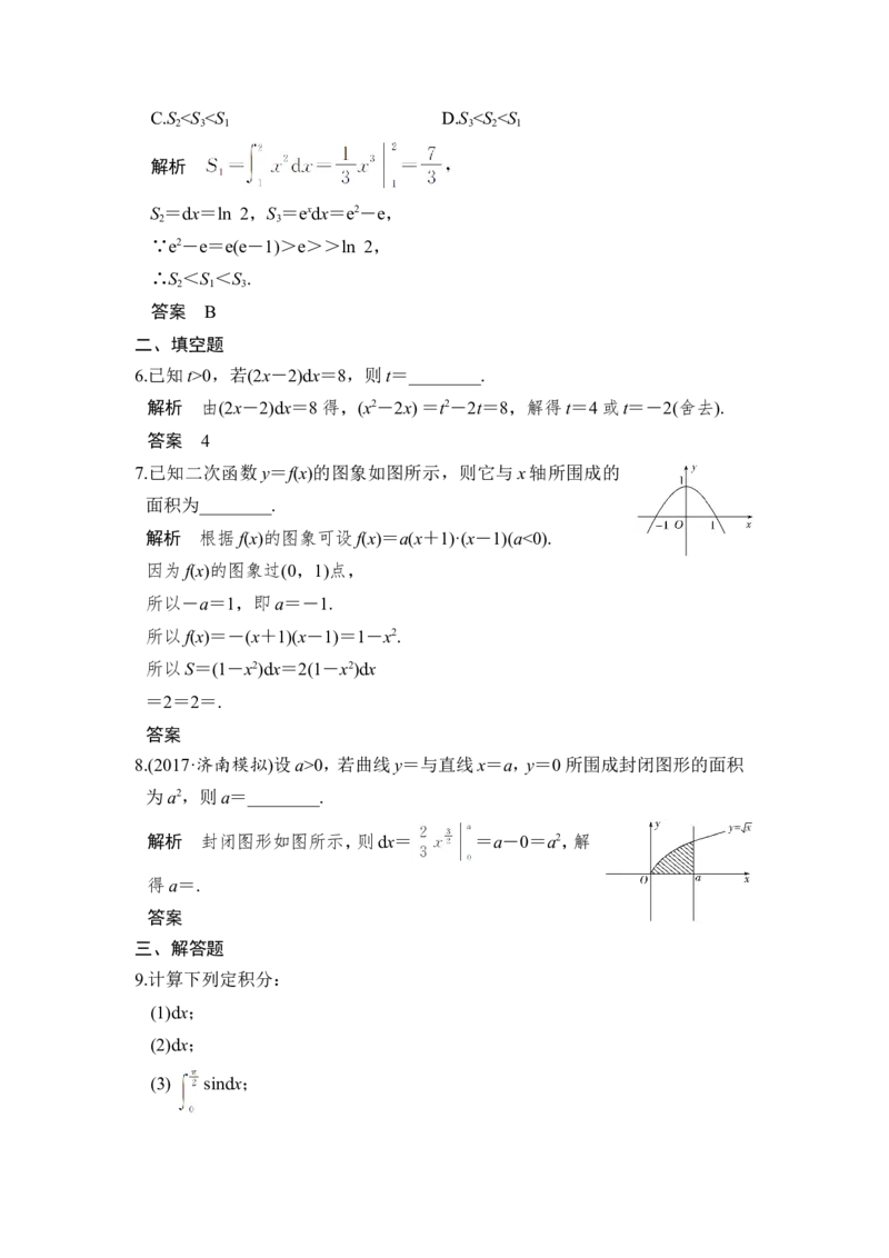 第3讲　定积分与微积分基本定理_02高考数学_新高考复习资料_2022年新高考资料_2022年一轮复习各版本_1.新高考2022年高考数学一轮复习_2022届高考数学一轮复习讲义（新高考版）_第三章