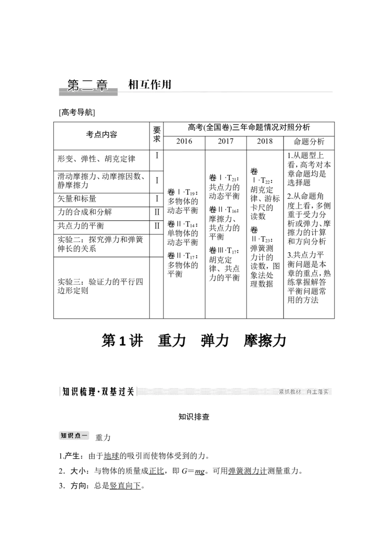 必修1第二章第1讲_04高考物理_新高考复习资料_2022年新高考复习资料_高考物理2022年一轮复习各版本_2.2022年高考物理一轮复习新高考1津鲁琼辽鄂适用_配套习题