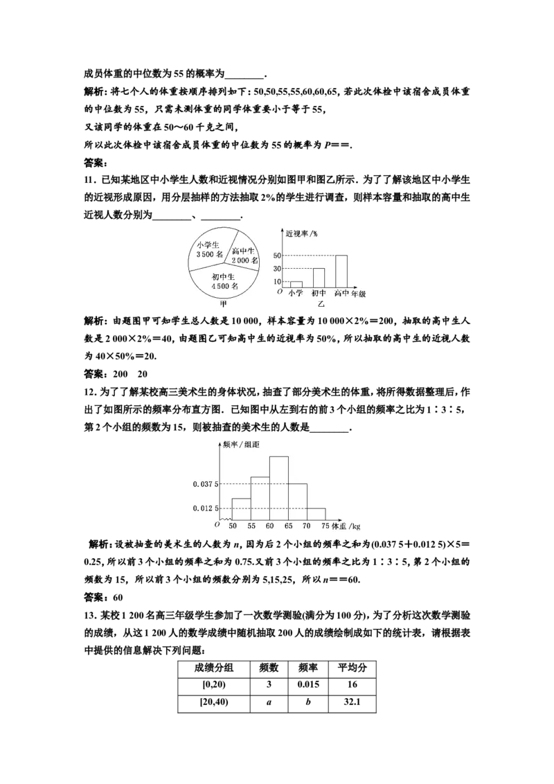 第一节统计教案_02高考数学_新高考复习资料_2022年新高考资料_2022届一轮复习讲练结合_第九章统计与统计案例_第一节统计