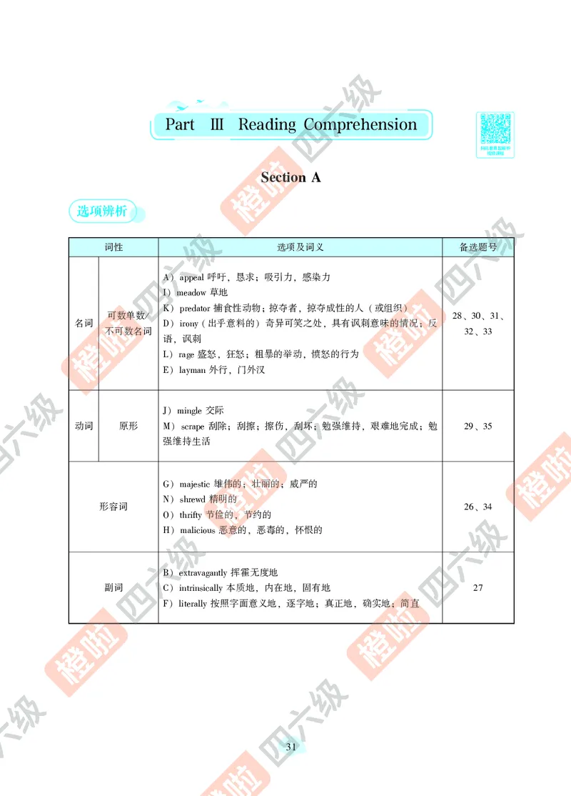 02.2024年12月六级（第一套）-解析3-20_最新更新，视频都在这_2026，6月六级速转存易和谐_0、2025年12月六级_06.橙啦六级全程班石雷鹏_00.讲义_真题