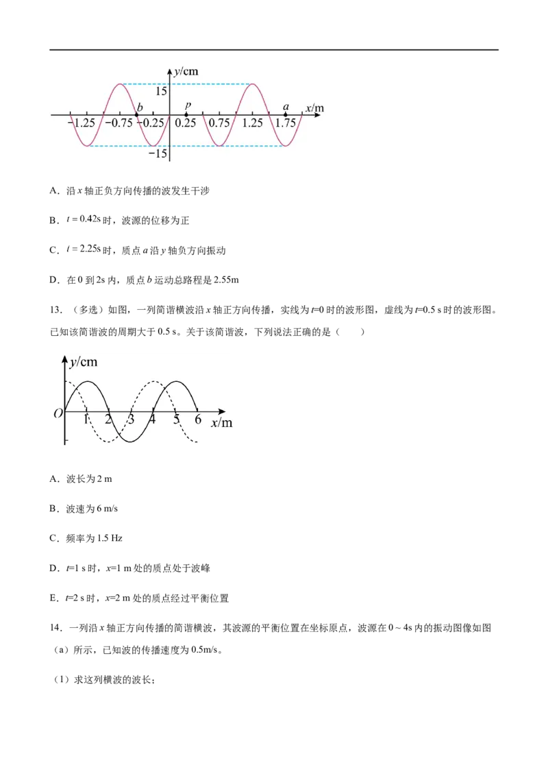 专题26机械振动与机械波2022-2023高考三轮精讲突破训练（全国通用）（原卷版）_04高考物理_通用版（老高考）复习资料_2023年复习资料_三轮复习