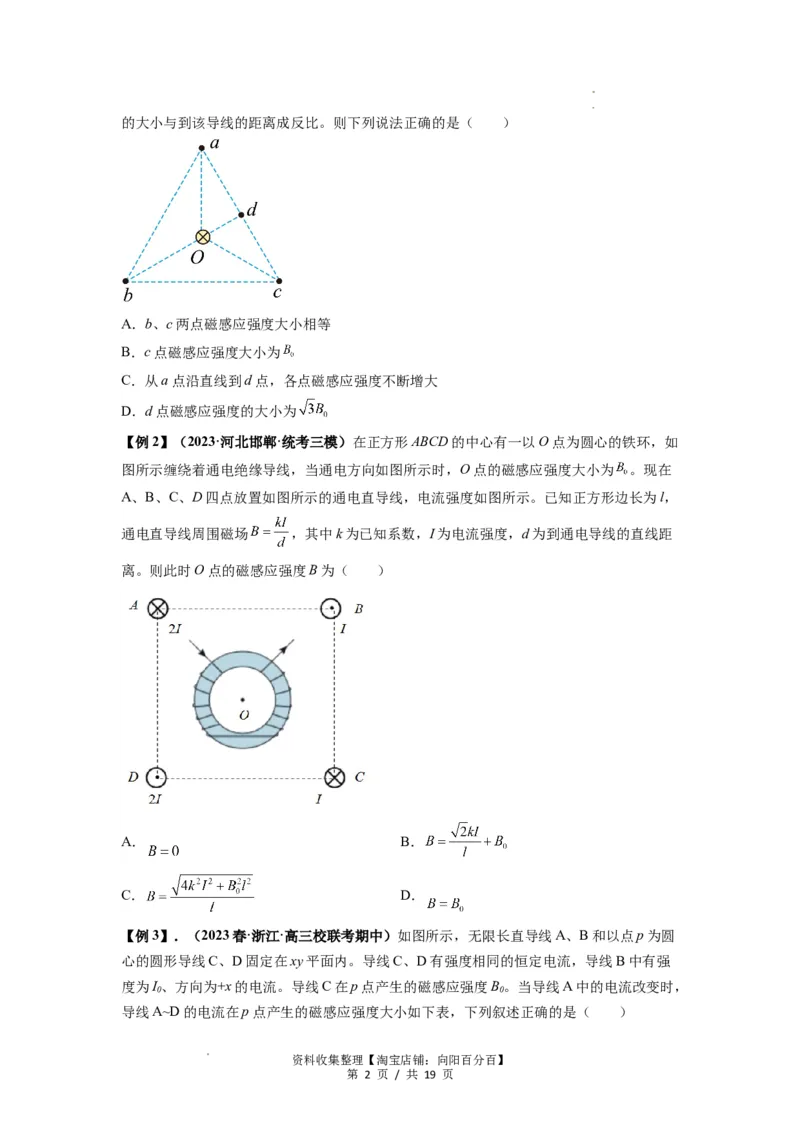 专题24磁场的基本性质（原卷版）_04高考物理_新高考复习资料_2024新高考复习资料_一轮复习资料_完2024届高考物理一轮复习热点题型归类训练_专题24磁场的基本性质