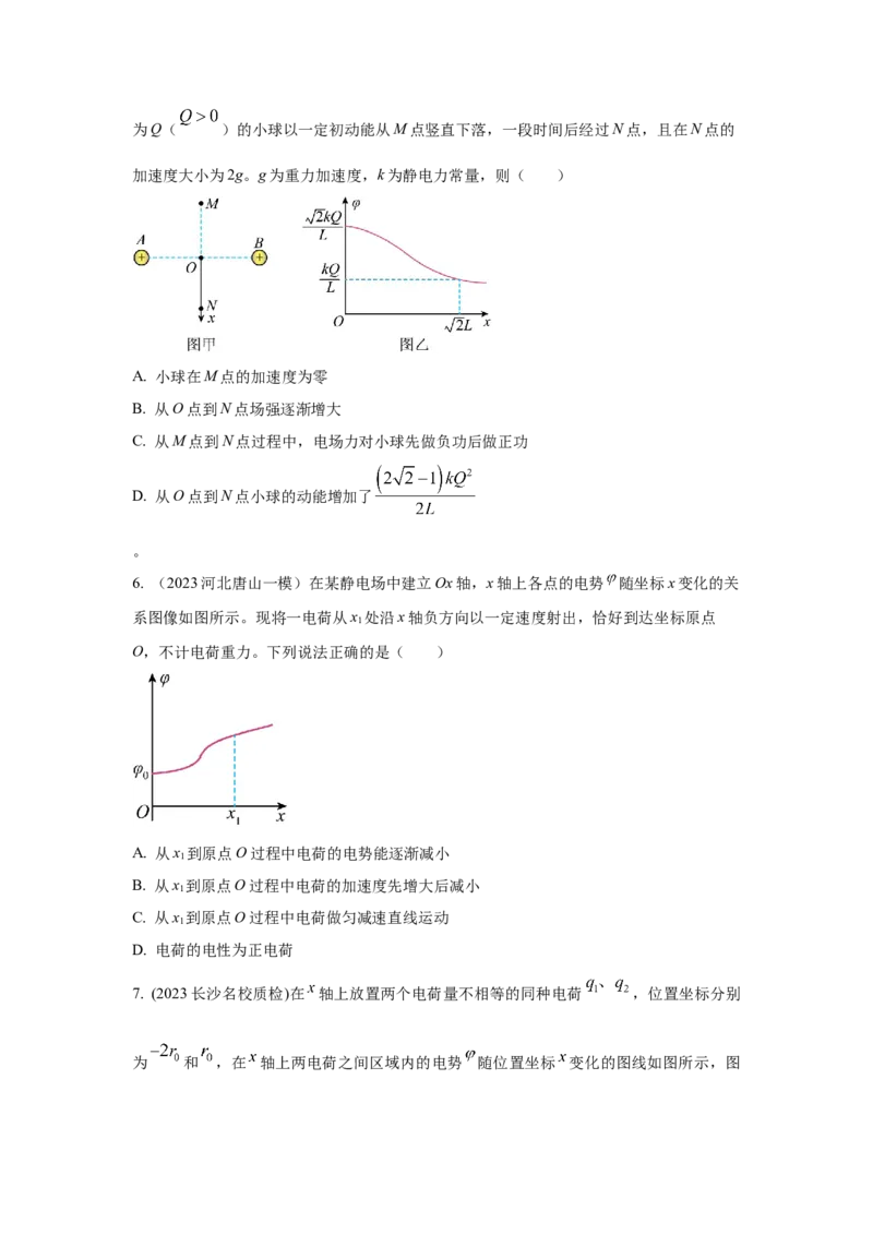 模型41电场图像信息模型（原卷版）_04高考物理_新高考复习资料_2024新高考复习资料_二轮复习资料_2024高考物理二轮复习80模型最新模拟题专项训练