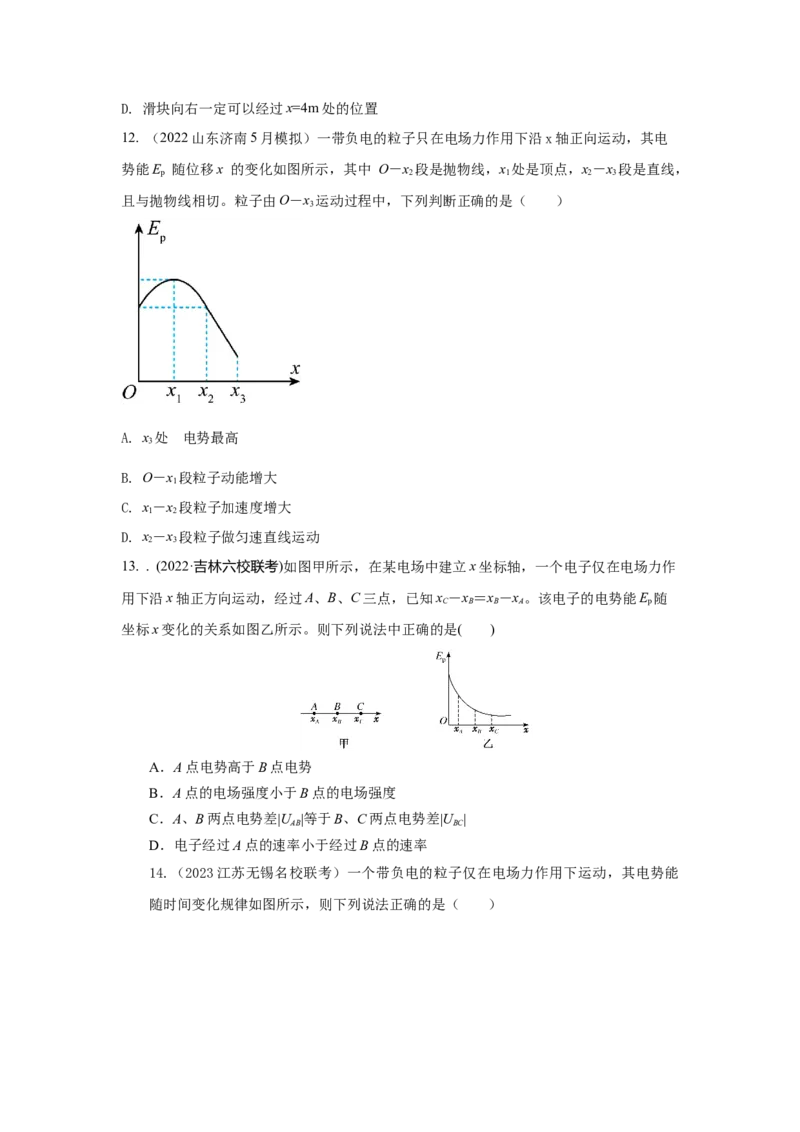 模型41电场图像信息模型（原卷版）_04高考物理_新高考复习资料_2024新高考复习资料_二轮复习资料_2024高考物理二轮复习80模型最新模拟题专项训练