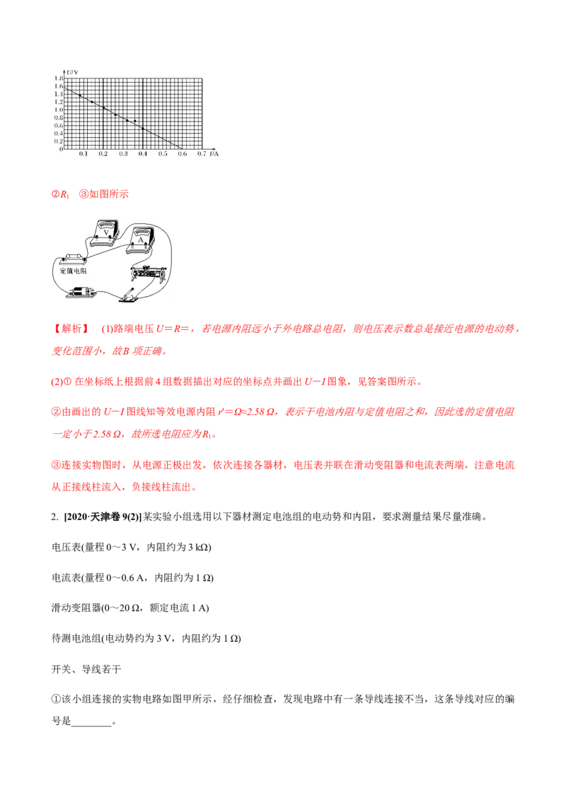 专题8.3电源电动势和内阻的测量、练习使用多用电表练解析版_04高考物理_新高考复习资料_2022年新高考复习资料_2022年高考物理一轮复习讲练测（新教材新高考）
