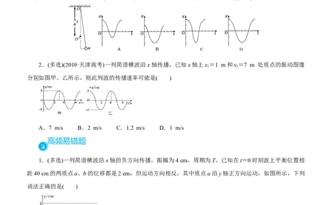 原创（新高考）2021届高考二轮精品专题五振动与波动学生版_04高考物理_新高考复习资料_2021年新高考资料_2021届（新高考）物理二轮精品专题