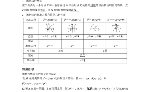 第8章&sect;8.8　抛物线_02高考数学_新高考复习资料_2023年新高考资料_一轮复习_2023新高考大一轮复习讲义+课件_2023年高考数学一轮复习讲义（新高考）