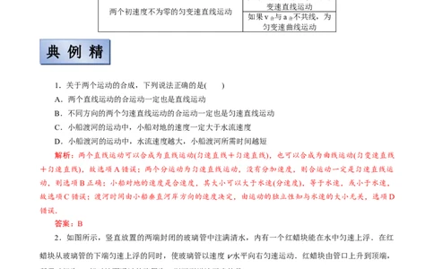 备考2022高考物理一轮复习学案4.1曲线运动运动的合成与分解有解析_04高考物理_新高考复习资料_2022年新高考复习资料