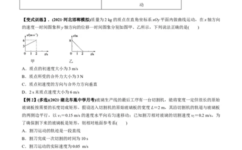 专题4.1曲线运动　运动的合成与分解讲原卷版_04高考物理_新高考复习资料_2022年新高考复习资料_2022年高考物理一轮复习讲练测（新教材新高考）
