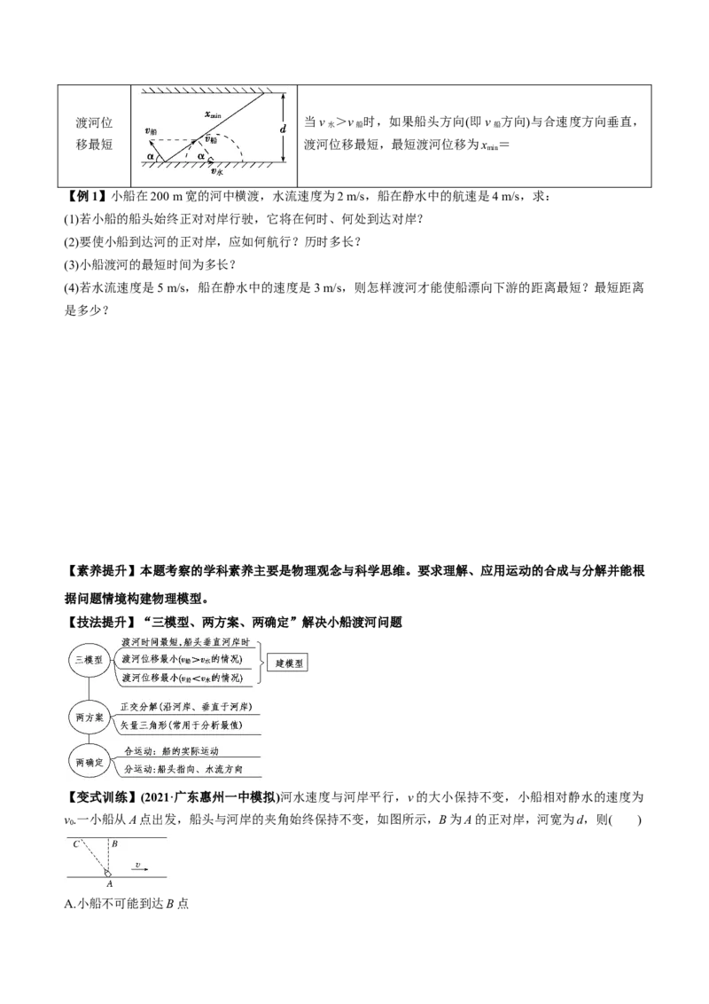 专题4.1曲线运动　运动的合成与分解讲原卷版_04高考物理_新高考复习资料_2022年新高考复习资料_2022年高考物理一轮复习讲练测（新教材新高考）