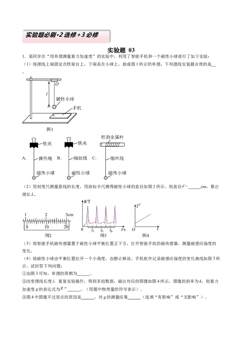 实验题03（2选修+3必修解析版）_04高考物理_2025年新高考资料_二轮复习_2025年高考物理二轮热点题型归纳与变式演练（新高考通用）339880232