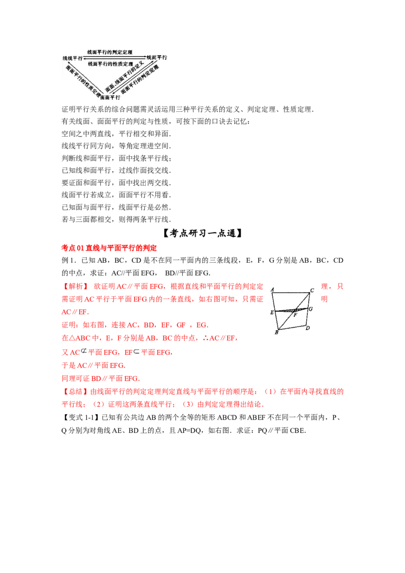 第38讲直线与平面、平面与平面平行（原卷版）_02高考数学_新高考复习资料_2023年新高考资料_一轮复习_2023年高考数学一轮复习考点精讲精练+易错题型归纳（新高考专用）