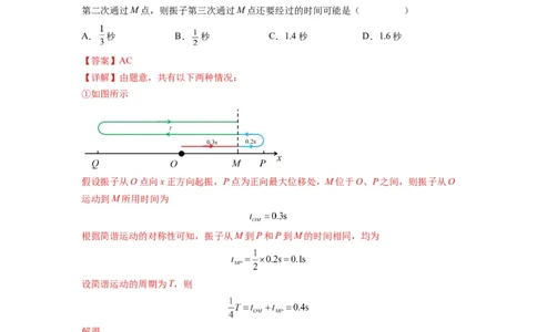 专题18机械振动（解析版）_04高考物理_新高考复习资料_2024新高考复习资料_一轮复习资料_完2024届高考物理一轮复习热点题型归类训练_专题18机械振动