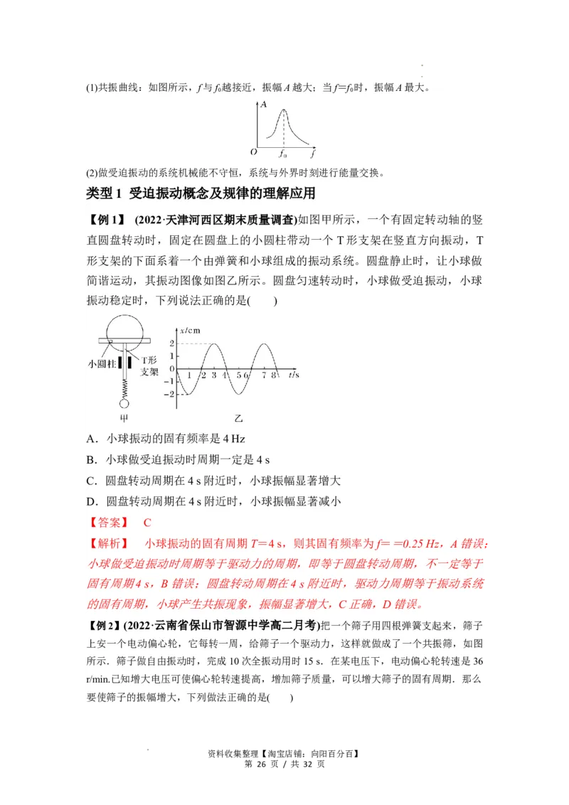 专题18机械振动（解析版）_04高考物理_新高考复习资料_2024新高考复习资料_一轮复习资料_完2024届高考物理一轮复习热点题型归类训练_专题18机械振动