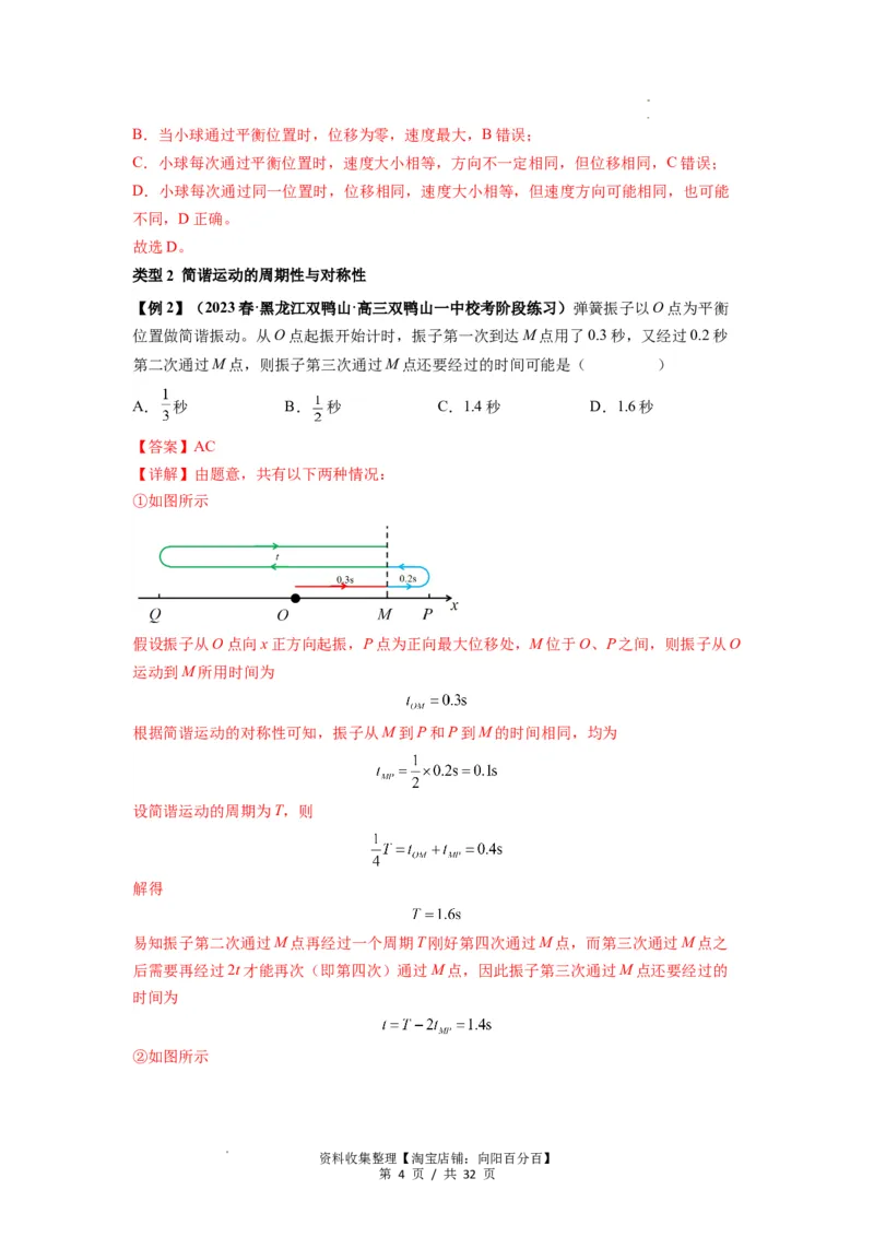 专题18机械振动（解析版）_04高考物理_新高考复习资料_2024新高考复习资料_一轮复习资料_完2024届高考物理一轮复习热点题型归类训练_专题18机械振动