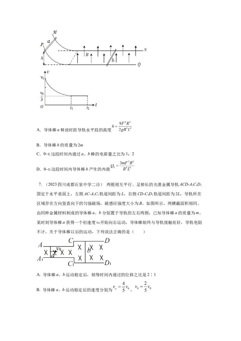 模型58电磁感应中的双棒切割模型（原卷版）_04高考物理_新高考复习资料_2024新高考复习资料_二轮复习资料_2024高考物理二轮复习80模型最新模拟题专项训练