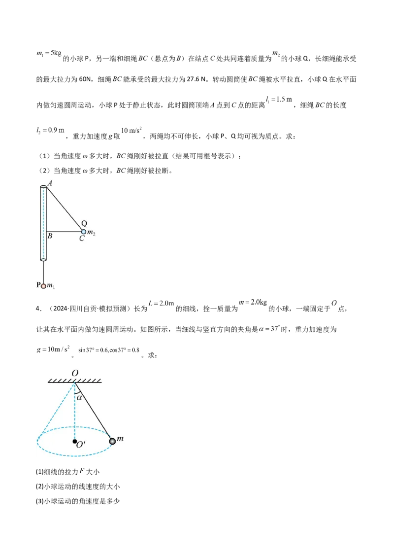 模板05圆周运动（五大题型）（原卷版）_04高考物理_2025年新高考资料_二轮复习_2025年高考物理答题技巧与模板构建339420717