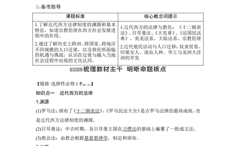 第36讲　近代西方的法律教化、人口迁徙和文化交融_07高考历史_新高考复习资料_2024年新高考复习资料_一轮复习资料_完2024历史步步高大一轮复习（课件+讲义）_赠1套word版补充习题库