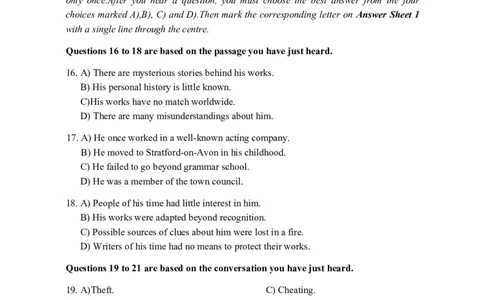 2015年06月四级真题第1套_02.四六级真题+模拟题（0128）_四级真题+音频+解析(0128)_02.2013&mdash;2015年旧题型_2015年06月CET4_2015.06四级真题word
