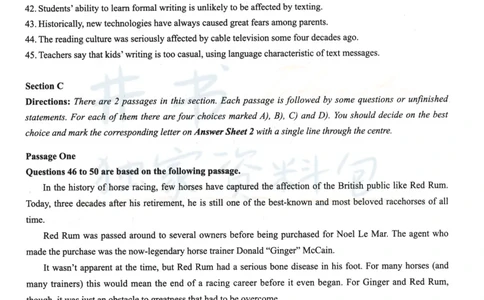 2023年12月大学英语四级考试真题卷3_最新更新，视频都在这_2026、6月四级速转存易和谐_四六级真题+资料包_四级真题_2023年12月CET4