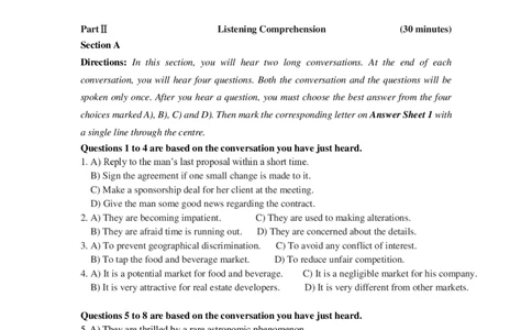2024年06月大学英语六级考试真题（第1套）_最新更新，视频都在这_2026，6月六级速转存易和谐_新大学英语2025.6月4.6级真题_六级真题_01六级真题+答案解析+听力音频