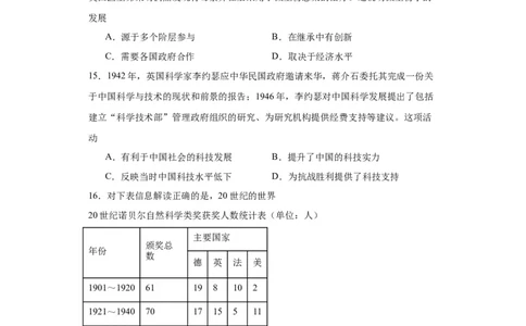 经济类热点--科技进步-2023-2024学年高三历史二轮（专题训练）原卷版_07高考历史_2024年新高考资料_2.2024二轮复习_2024届高三历史统编版二轮复习专项训练