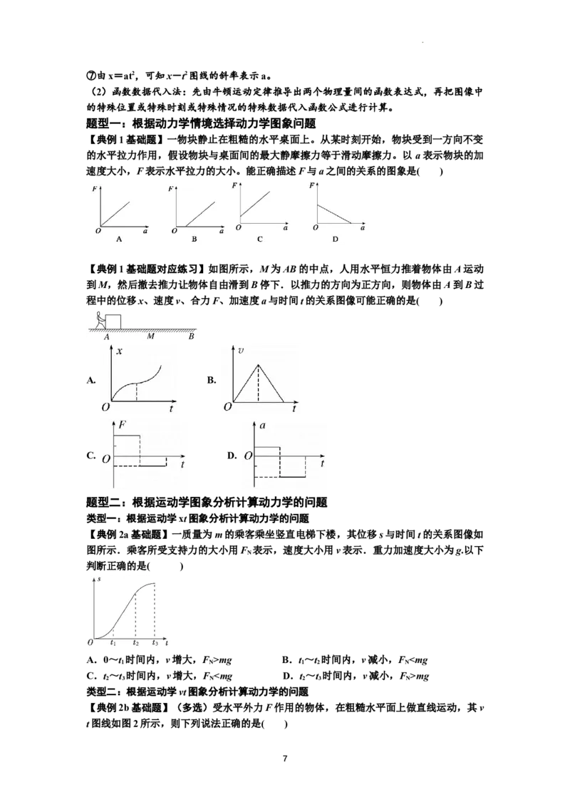 知识点13：单个物体模型的动力学问题（原卷版）_04高考物理_新高考复习资料_2024新高考复习资料_一轮复习资料_基础版2024届高考物理一轮复习讲义及对应练习