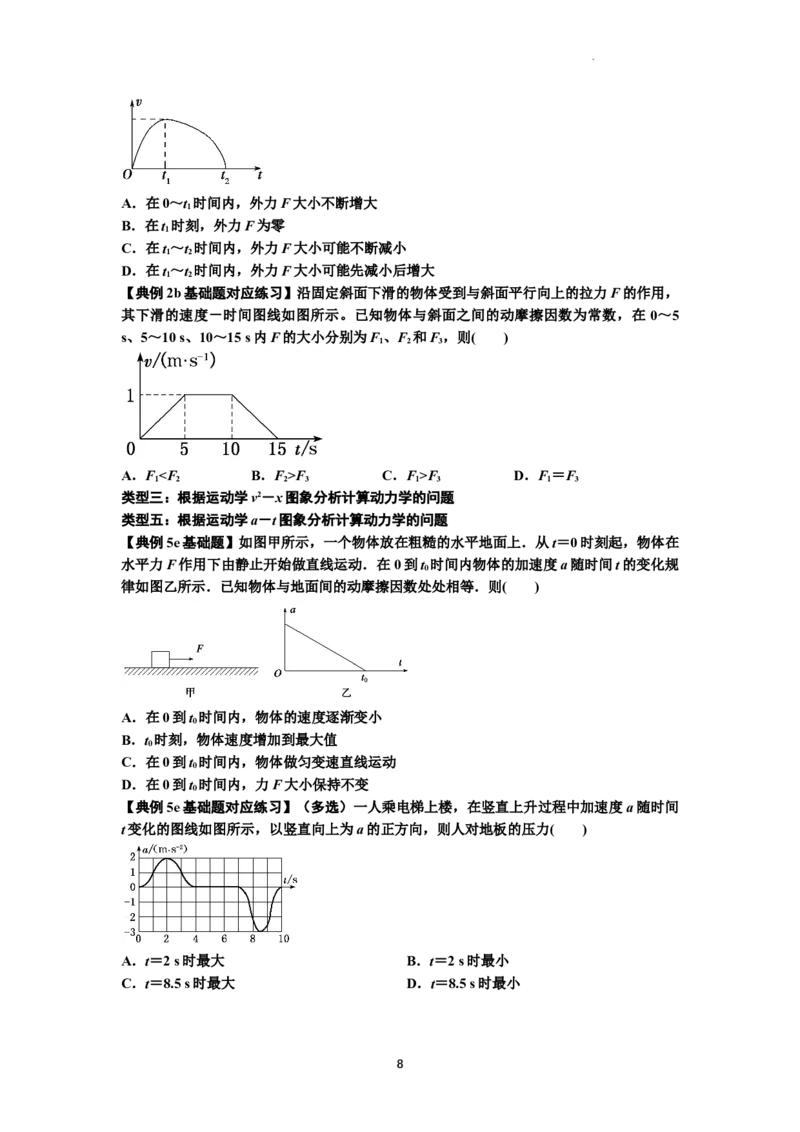 知识点13：单个物体模型的动力学问题（原卷版）_04高考物理_新高考复习资料_2024新高考复习资料_一轮复习资料_基础版2024届高考物理一轮复习讲义及对应练习