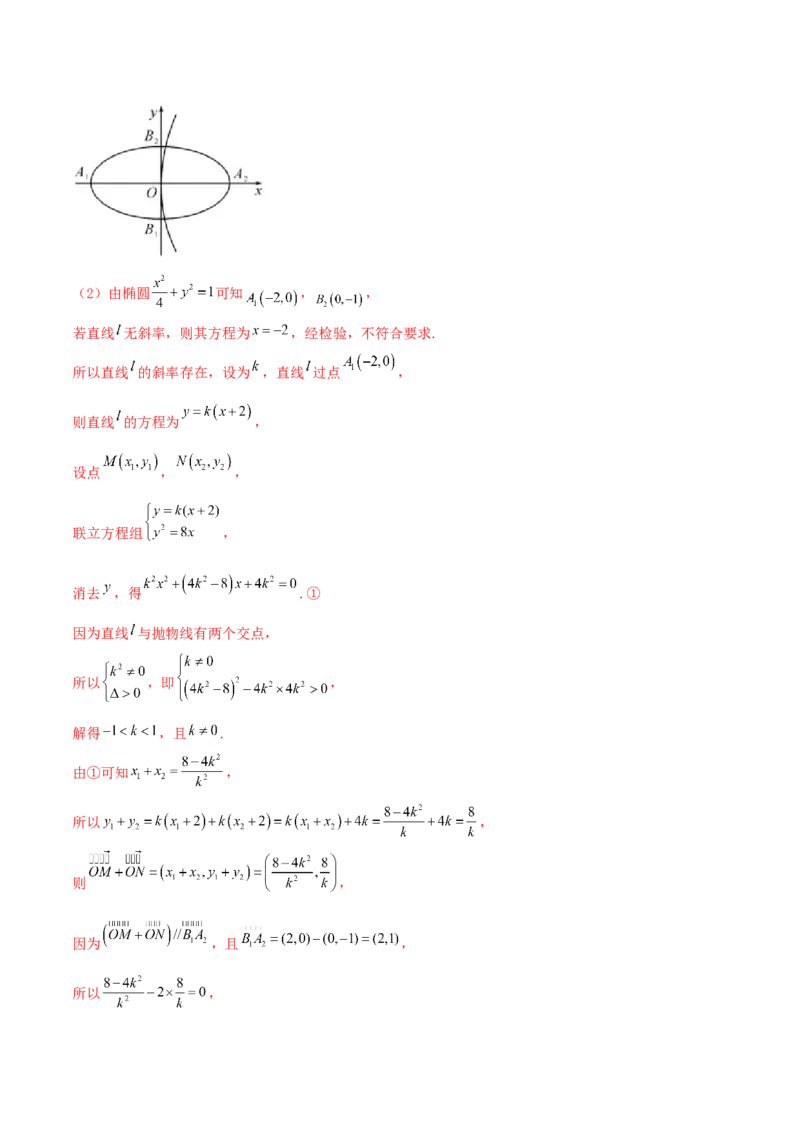 考向42抛物线-备战2022年高考数学一轮复习考点微专题（新高考地区专用）(31199887)_02高考数学_新高考复习资料_2022年新高考资料