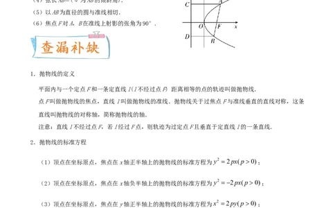 考向42抛物线-备战2022年高考数学一轮复习考点微专题（新高考地区专用）(31199887)_02高考数学_新高考复习资料_2022年新高考资料