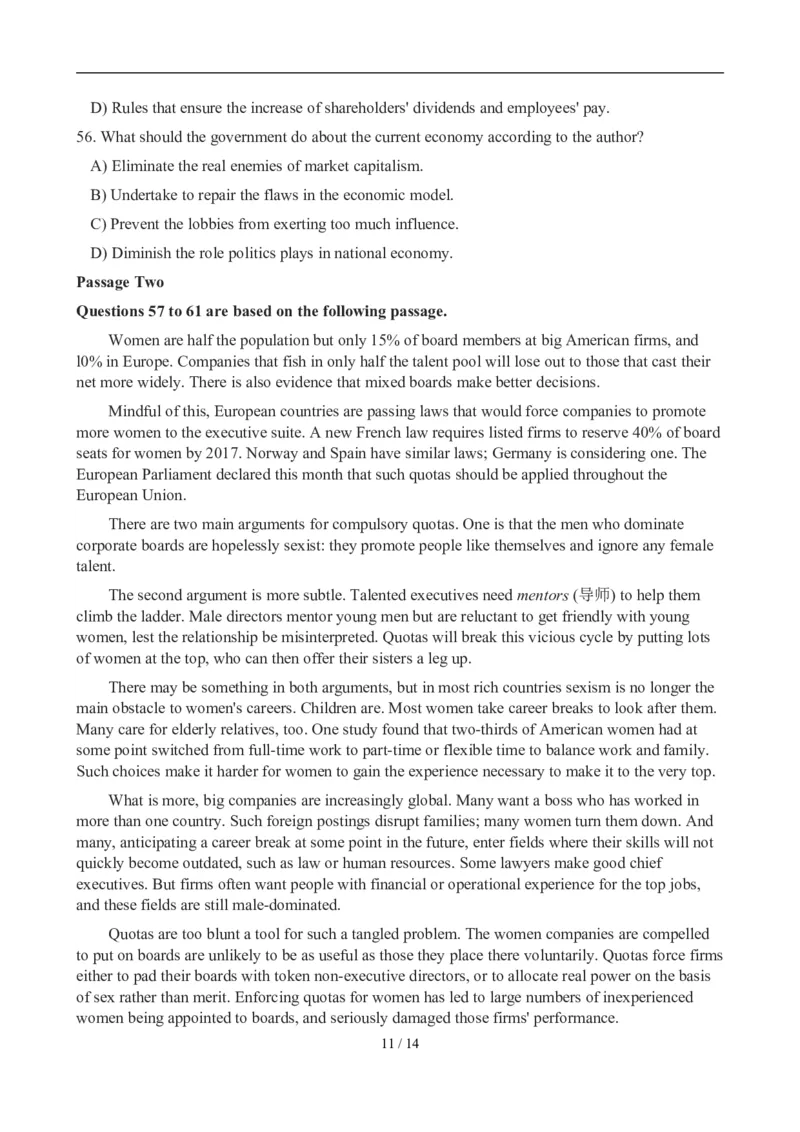 2012年12月英语六级真题(3)_02.四六级真题+模拟题（0128）_六级真题+音频+解析(0128)_01.1990&mdash;2012六级旧题型_2012年12月六级