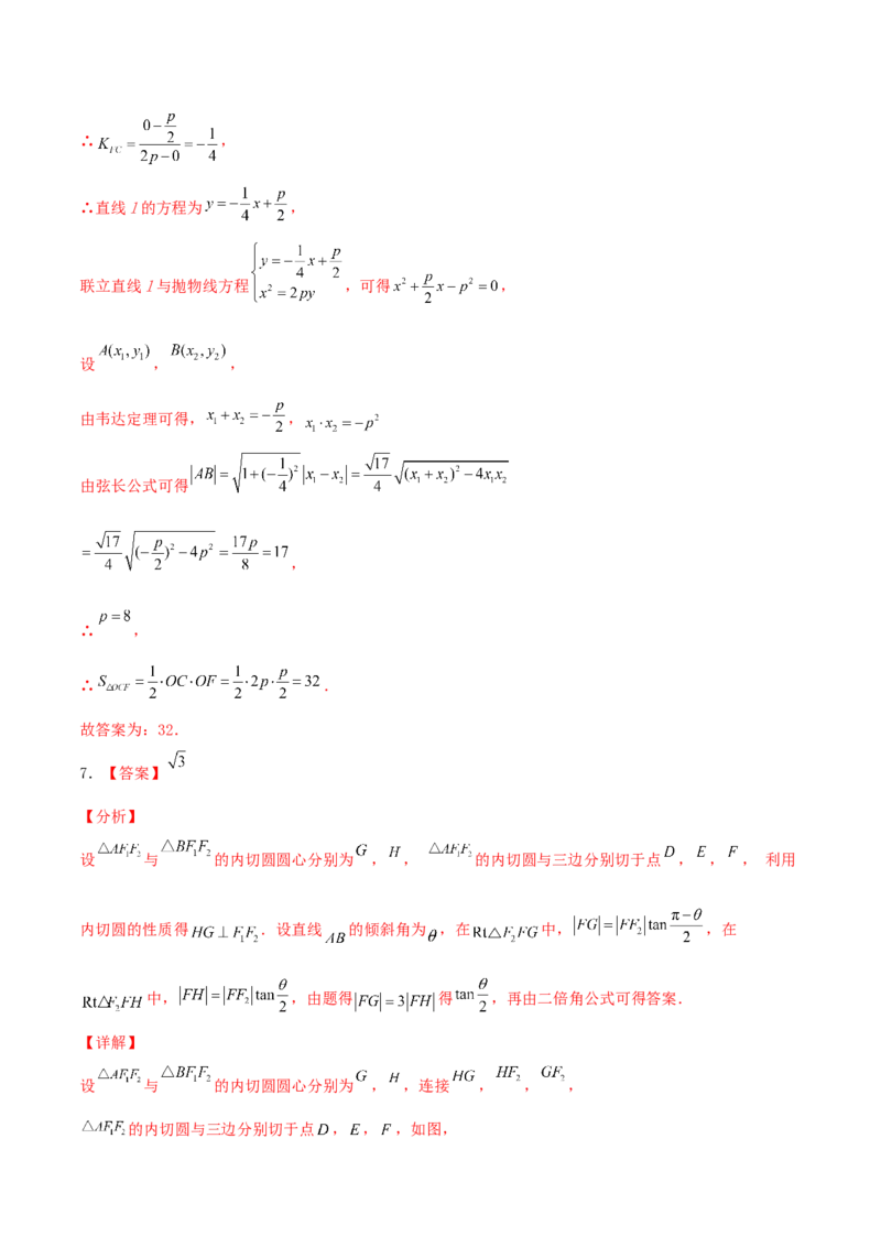 考向43直线与圆锥曲线-备战2022年高考数学一轮复习考点微专题（新高考地区专用）(31202946)_02高考数学_新高考复习资料_2022年新高考资料