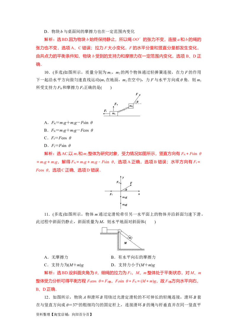第7讲受力分析　共点力的平衡（解析版）_04高考物理_新高考复习资料_2024新高考复习资料_一轮复习资料_完划重点2024年高考一轮复习精细讲义